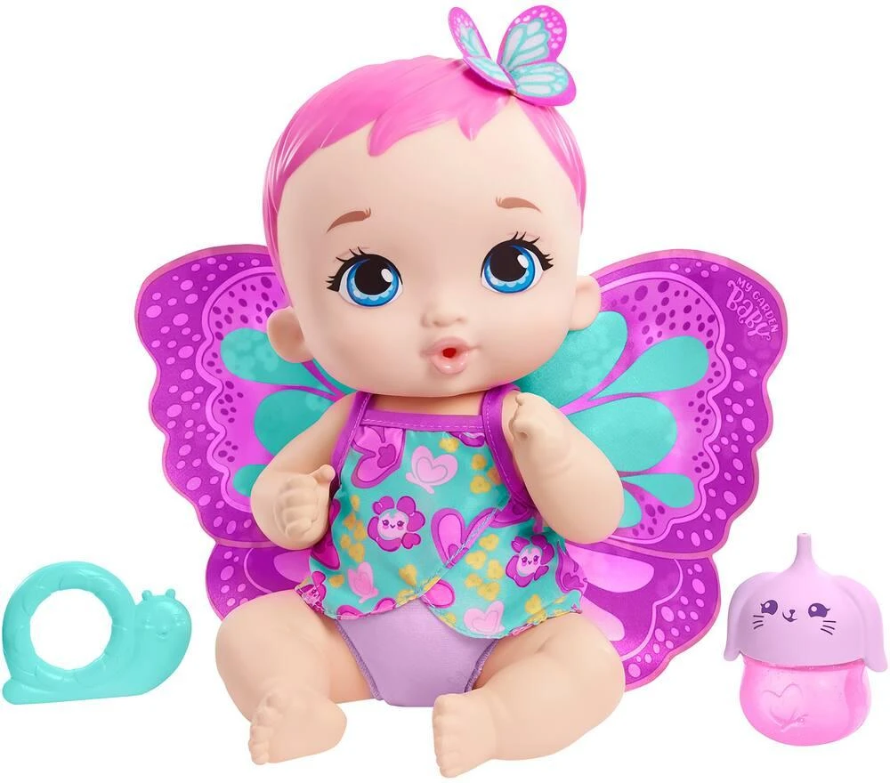 MATTEL MY GARDEN BABY - POUPON BÉBÉ PAPILLON ROSE BOIT ET FAIT PIPI 2 MATTEL MY GARDEN BABY - POUPON BÉBÉ PAPILLON ROSE BOIT ET FAIT PIPI – Image 2