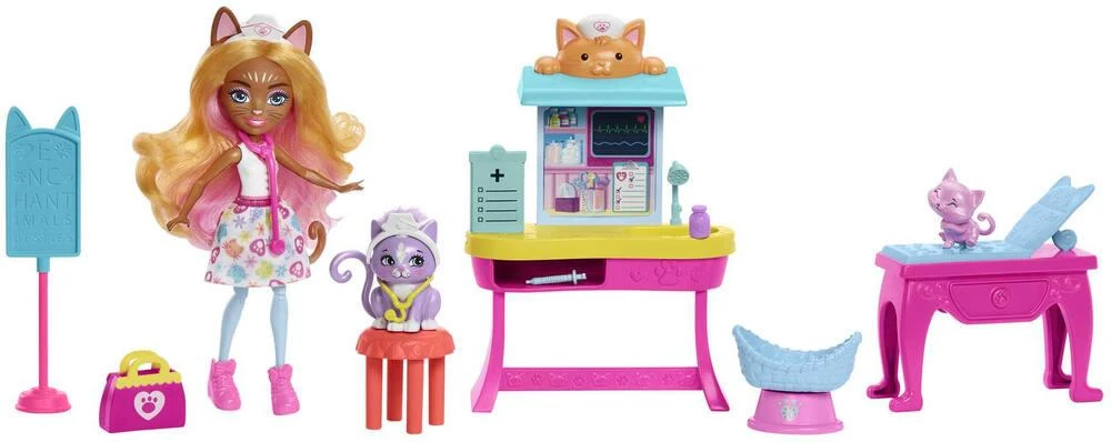 MATTEL ENCHANTIMALS - POUPEE ET COFFRET BETES CITADINES CABINET DU DOCTEUR CHAT 1 MATTEL ENCHANTIMALS - POUPEE ET COFFRET BETES CITADINES CABINET DU DOCTEUR CHAT