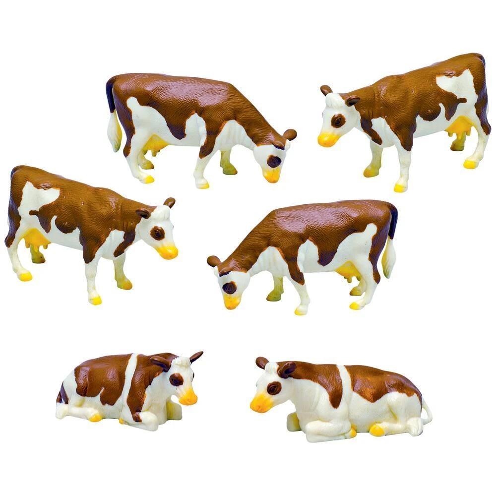FIGURINES VACHES MARRONS ET BLANCHES 1 FIGURINES VACHES MARRONS ET BLANCHES