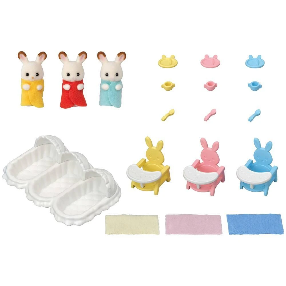 Sylvanian Families LES TRIPLES LAPIN CHOCOLAT ET ACCESSOIRES PUERICULTURE - SYLVANIAN TOUT POUR LES BEBES 2 Sylvanian Families LES TRIPLES LAPIN CHOCOLAT ET ACCESSOIRES PUERICULTURE - SYLVANIAN TOUT POUR LES BEBES – Image 2