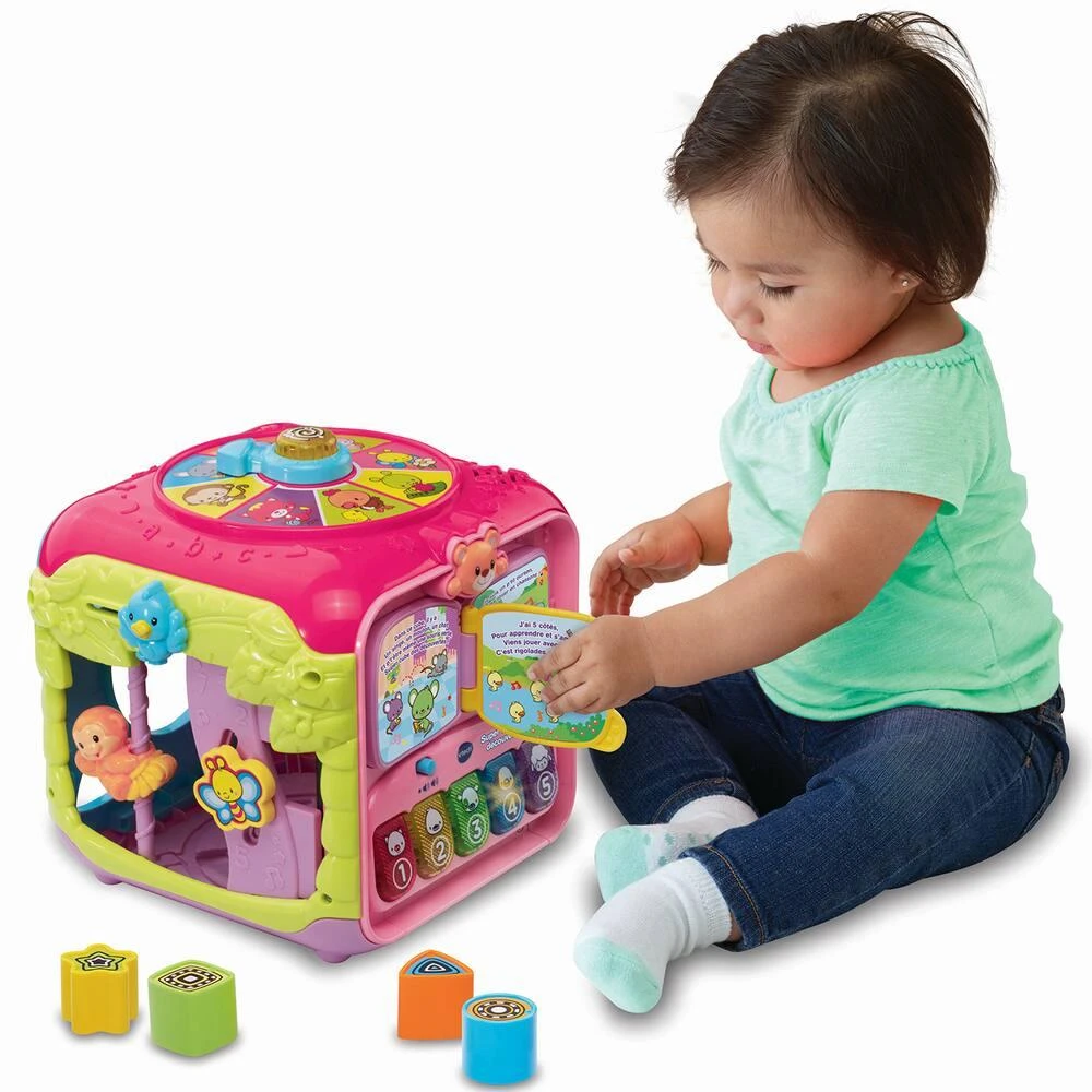 VTECH BABY - SUPER CUBE DES DECOUVERTES ROSE 2 VTECH BABY - SUPER CUBE DES DECOUVERTES ROSE – Image 2