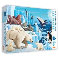 PUZZLE LA PLANETE EN DANGER 220 PIECES + LIVRE - LES GLACES