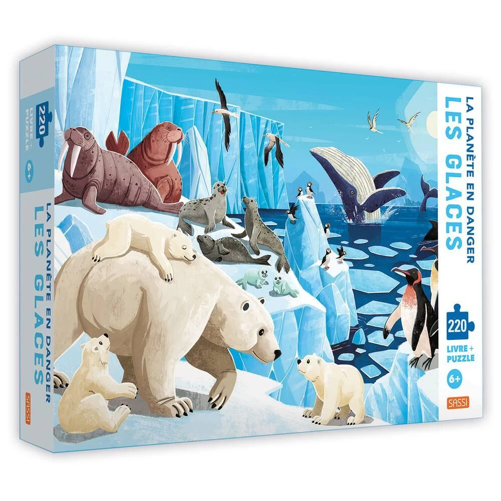 PUZZLE LA PLANETE EN DANGER 220 PIECES + LIVRE - LES GLACES 1 PUZZLE LA PLANETE EN DANGER 220 PIECES + LIVRE - LES GLACES