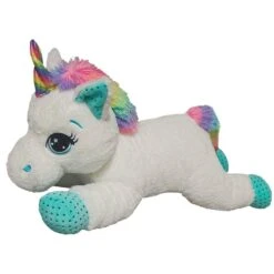 PELUCHE LICORNE COUCHEE 60 CM