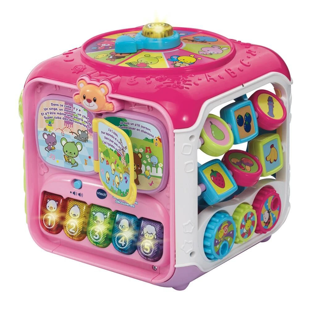 VTECH BABY - SUPER CUBE DES DECOUVERTES ROSE 1 VTECH BABY - SUPER CUBE DES DECOUVERTES ROSE
