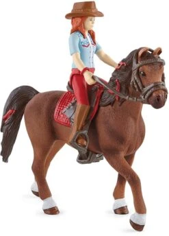 Schleich FIGURINE HANNAH ET SON CHEVAL CAYENNE