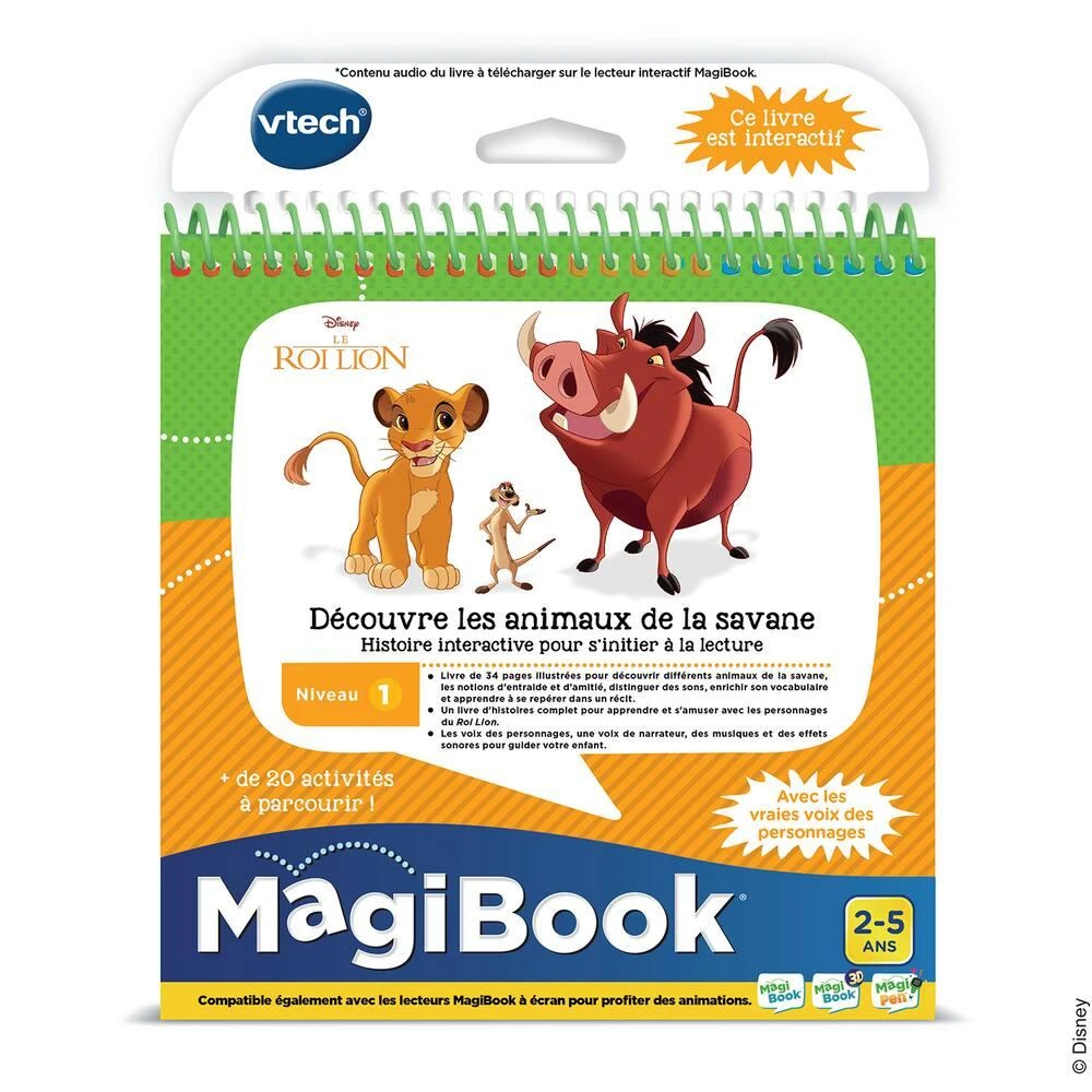 VTech LIVRE MAGIBOOK - LE ROI LION - DÉCOUVRE LES ANIMAUX DE LA SAVANE 1 VTech LIVRE MAGIBOOK - LE ROI LION - DÉCOUVRE LES ANIMAUX DE LA SAVANE
