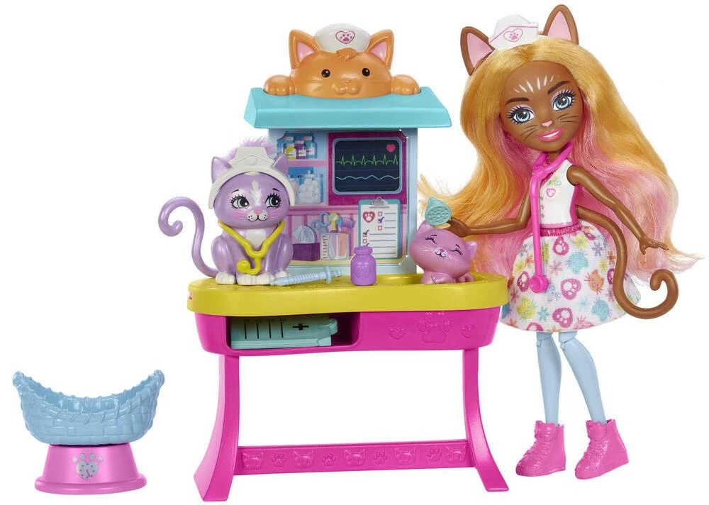 MATTEL ENCHANTIMALS - POUPEE ET COFFRET BETES CITADINES CABINET DU DOCTEUR CHAT 3 MATTEL ENCHANTIMALS - POUPEE ET COFFRET BETES CITADINES CABINET DU DOCTEUR CHAT – Image 3