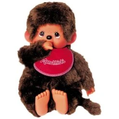 Bandai PELUCHE MONCHHICHI GARCON BAVOIR ROUGE 45 CM