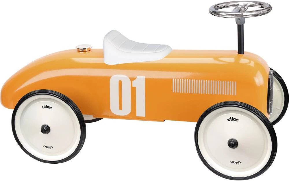 Vilac PORTEUR VOITURE VINTAGE ORANGE 2 Vilac PORTEUR VOITURE VINTAGE ORANGE – Image 2