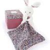 BOH'AIME - PELUCHE LAPIN ROSE PANTIN AVEC DOUDOU